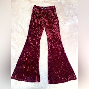 Chatoyant Crushed Velvet Flares